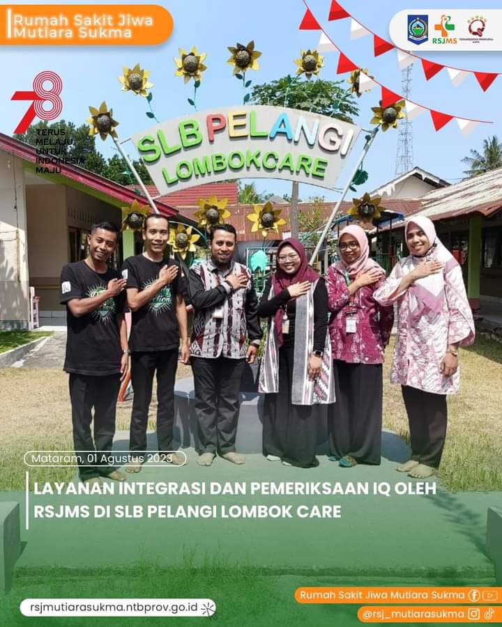 LAYANAN INTEGRASI DAN IQ OLEH RSJMS DI SLB PELANGI LOMBOK CAFE